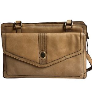 Brown Leather Multi-Zip Bag